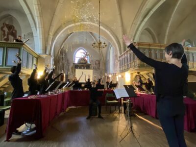 Luftschlangenfeuerwerk zum Jubiläum